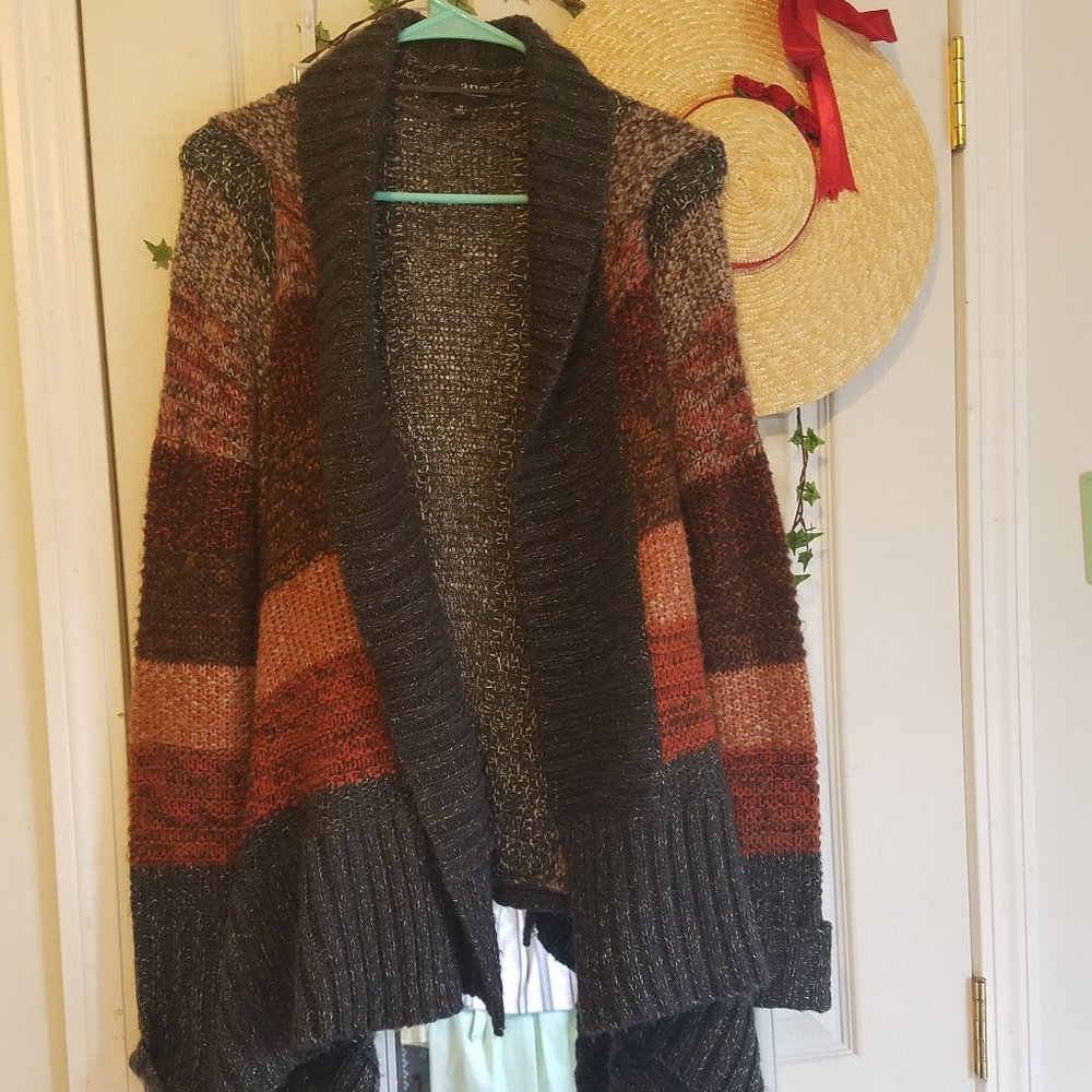A.N.A. Orange/ Grey Ombre Cardigan